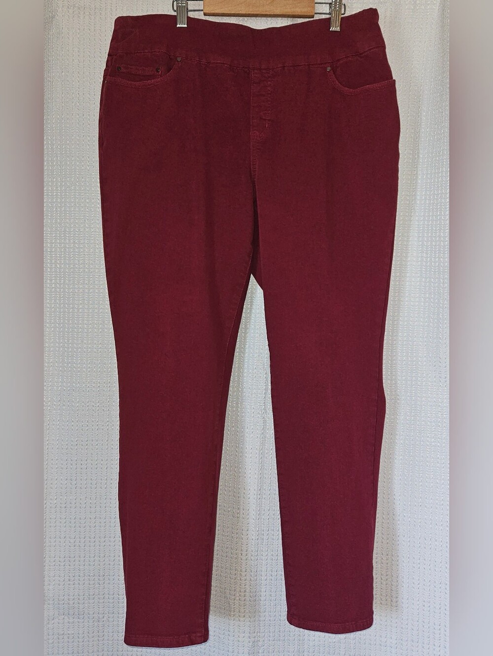 Tru Luxe Jeans Pull On Burgandy Red Pants Size 16